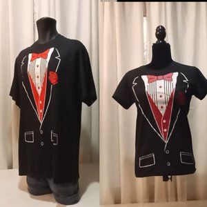 Coordinating His and Hers Tuxedo Tees